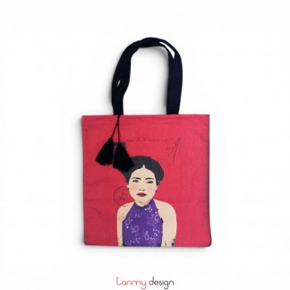 Túi tote vải in hình phụ nữ Việt nam-Miss Kiều